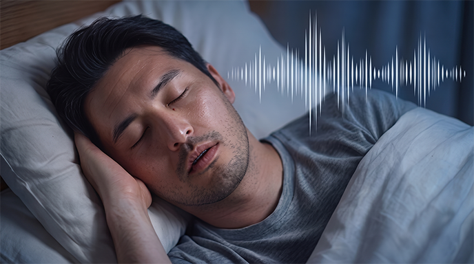 睡眠中に大きないびきをかいている人