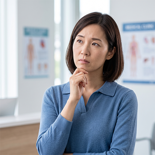 高血圧について相談を考えている女性